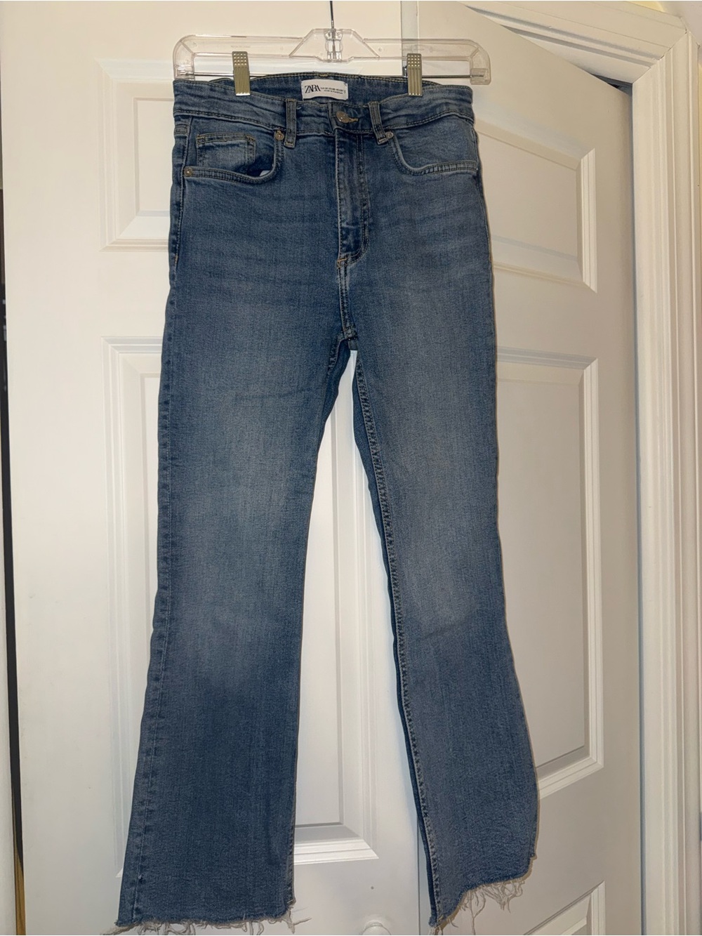 Zara Mid Blue Flared High-Rise Jeans